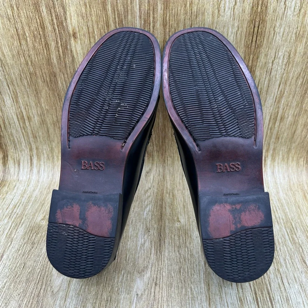 G.H. Bass Weejuns Marietta II Loafers Women's 10W Black Kiltie Tassel Leather